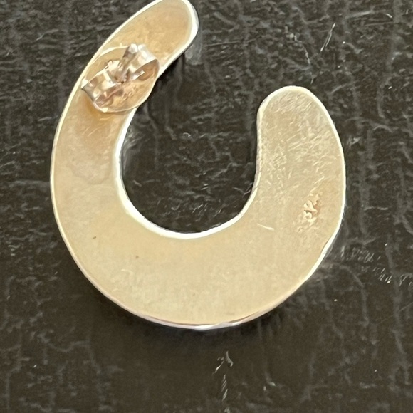 Sterling Silver Mexico hoop style earrings - Picture 5 of 5